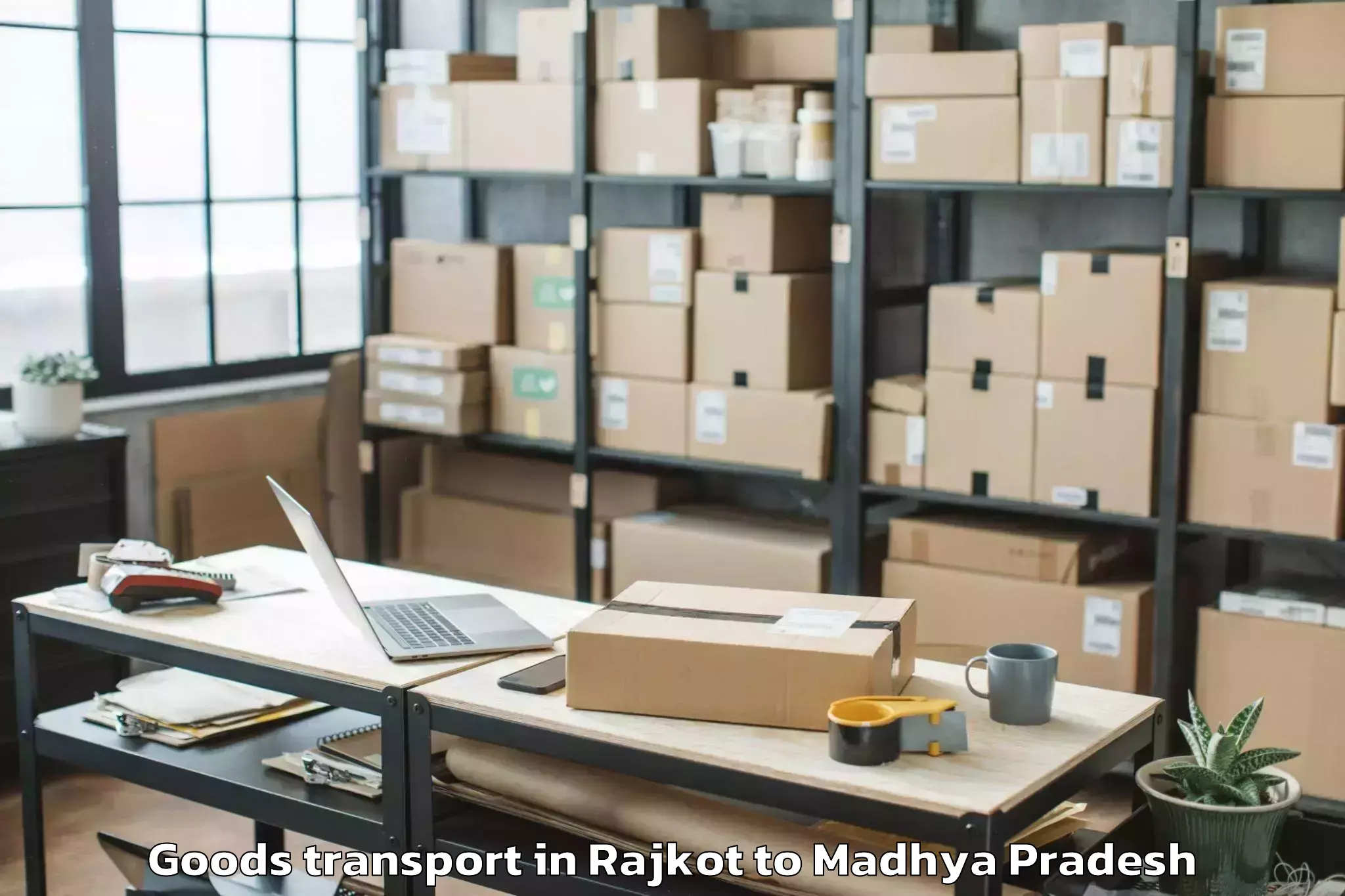 Professional Rajkot to Indore Airport Idr Goods Transport